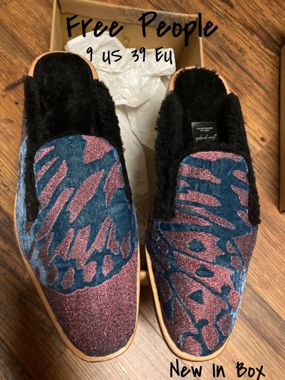 Free People Mules Shoe Butterfly Effect Size 9 US 39 EU Red New In Box